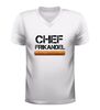 foto 6 V-hals shirt met tekst chef frikandel en frikandel afbeelding