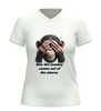 foto 12 V-Hals shirt now the monkey comes out the sleeve steenkolen Engels humor