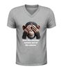 foto 5 V-Hals shirt now the monkey comes out the sleeve steenkolen Engels humor
