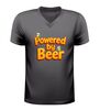 V-hals shirt powered by beer grappig bier shirt met bierglazen