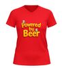 foto 10 V-hals shirt powered by beer grappig bier shirt met bierglazen