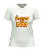 foto 12 V-hals shirt powered by beer grappig bier shirt met bierglazen