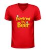 foto 4 V-hals shirt powered by beer grappig bier shirt met bierglazen