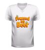 foto 6 V-hals shirt powered by beer grappig bier shirt met bierglazen