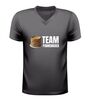 V hals shirt team pannenkoek grappig shirt met pannenkoek afbeelding