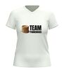 foto 12 V hals shirt team pannenkoek grappig shirt met pannenkoek afbeelding