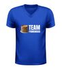 foto 2 V hals shirt team pannenkoek grappig shirt met pannenkoek afbeelding