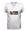 foto 6 V hals shirt team pannenkoek grappig shirt met pannenkoek afbeelding