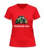 foto 10 V hals shirt trekker gek tractor shirt met opdruk
