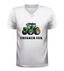 foto 6 V hals shirt trekker gek tractor shirt met opdruk