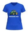 foto 8 V hals shirt trekker gek tractor shirt met opdruk