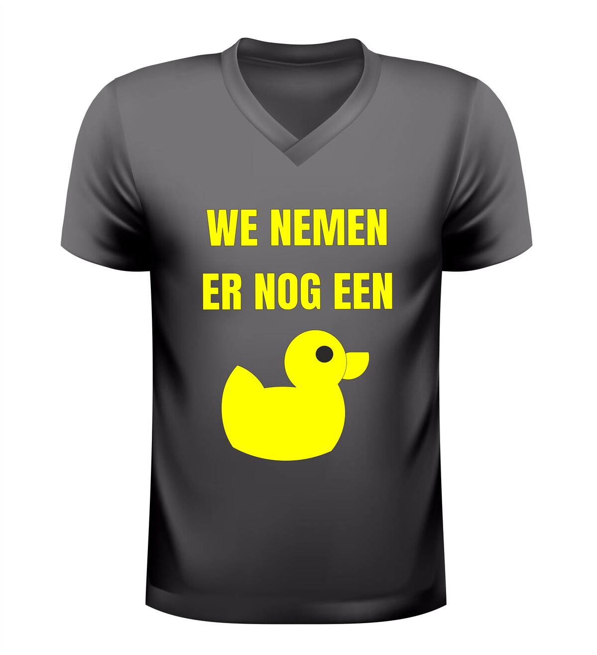 V-Hals shirt we nemen er nog eentje grappig shirt met gele eend