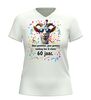 foto 12 V-hals t-shirt 60 jaar geen gemekker geen gemaar geit met zonnebril