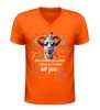 foto 3 V-hals t-shirt 60 jaar geen gemekker geen gemaar geit met zonnebril