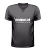 V hals t-shirt duivenmelker dat word je niet dat ben je met duiven afbeelding