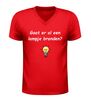 foto 4 V-hals t-shirt gaat er al een lampje branden met gloeilamp afbeelding