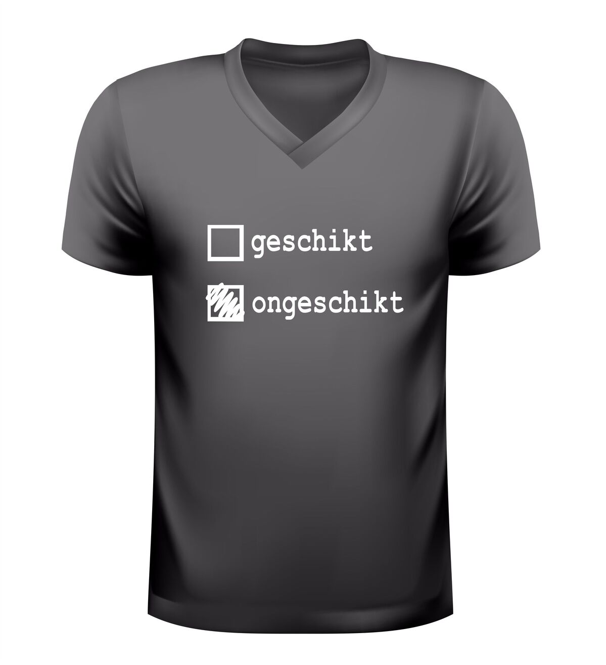 V-Hals t-Shirt geschikt ongeschikt  humoristisch shirt met ongeschikt aangevinkt