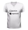 foto 6 V-Hals t-Shirt geschikt ongeschikt  humoristisch shirt met ongeschikt aangevinkt