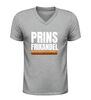 foto 5 V-hals t-shirt heren prins frikandel grappig shirt met frikandel afbeelding