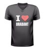 V-hals t-shirt i love brabant rood-wit geblokt hart