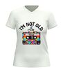 foto 12 V-hals t-shirt I’m not old I’m vintage cassettebandje retro shirt