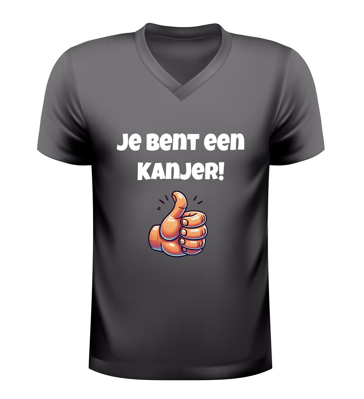 V hals t-shirt jij bent een kanjer met duim omhoog