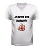 foto 6 V hals t-shirt jij bent een kanjer met duim omhoog
