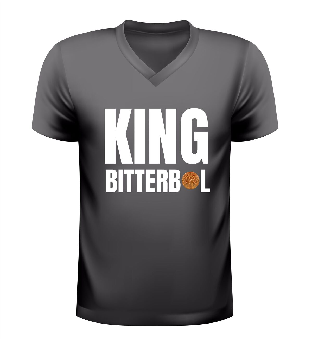 V-hals t-shirt king bitterbal  met bitterbal opdruk grappig shirt