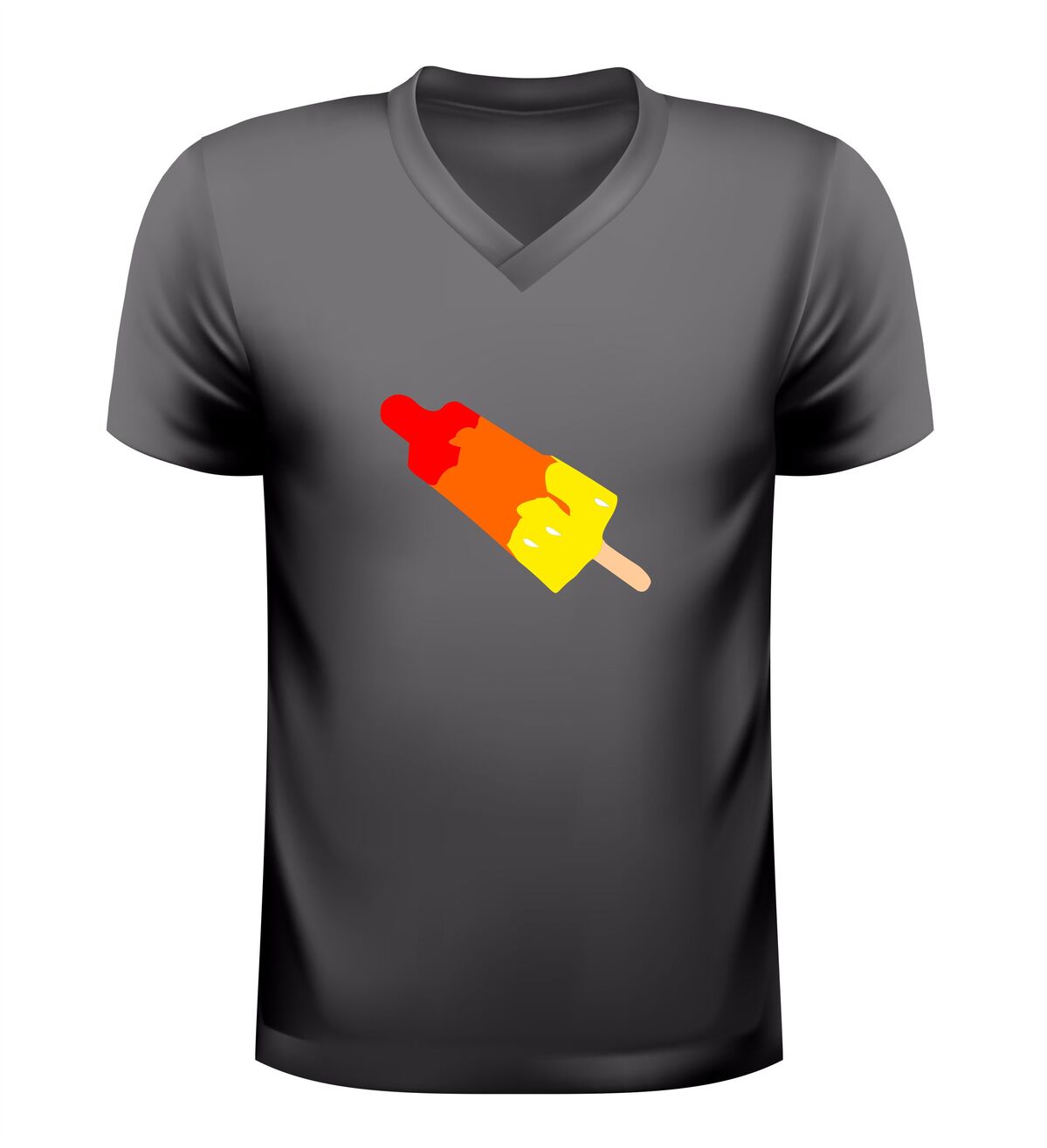 V-Hals t- shirt met raket ijsje  zomers shirt met print