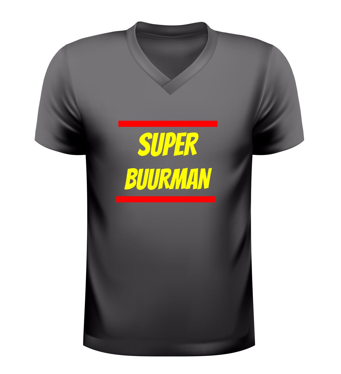 V-hals t-shirt  super buurman leuk cadeau voor de buurman tijdens burendag