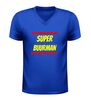 foto 2 V-hals t-shirt  super buurman leuk cadeau voor de buurman tijdens burendag