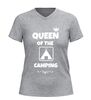 foto 5 Camping shirt dames v-hals queen of the camping vakantie t-shirt