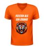 foto 3 Feesten als een leeuw v-hals t-shirt voor volwassenen oranje shirt met leeuw print voor koningsdag ek en wk