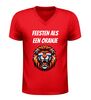 foto 4 Feesten als een leeuw v-hals t-shirt voor volwassenen oranje shirt met leeuw print voor koningsdag ek en wk