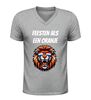 foto 5 Feesten als een leeuw v-hals t-shirt voor volwassenen oranje shirt met leeuw print voor koningsdag ek en wk