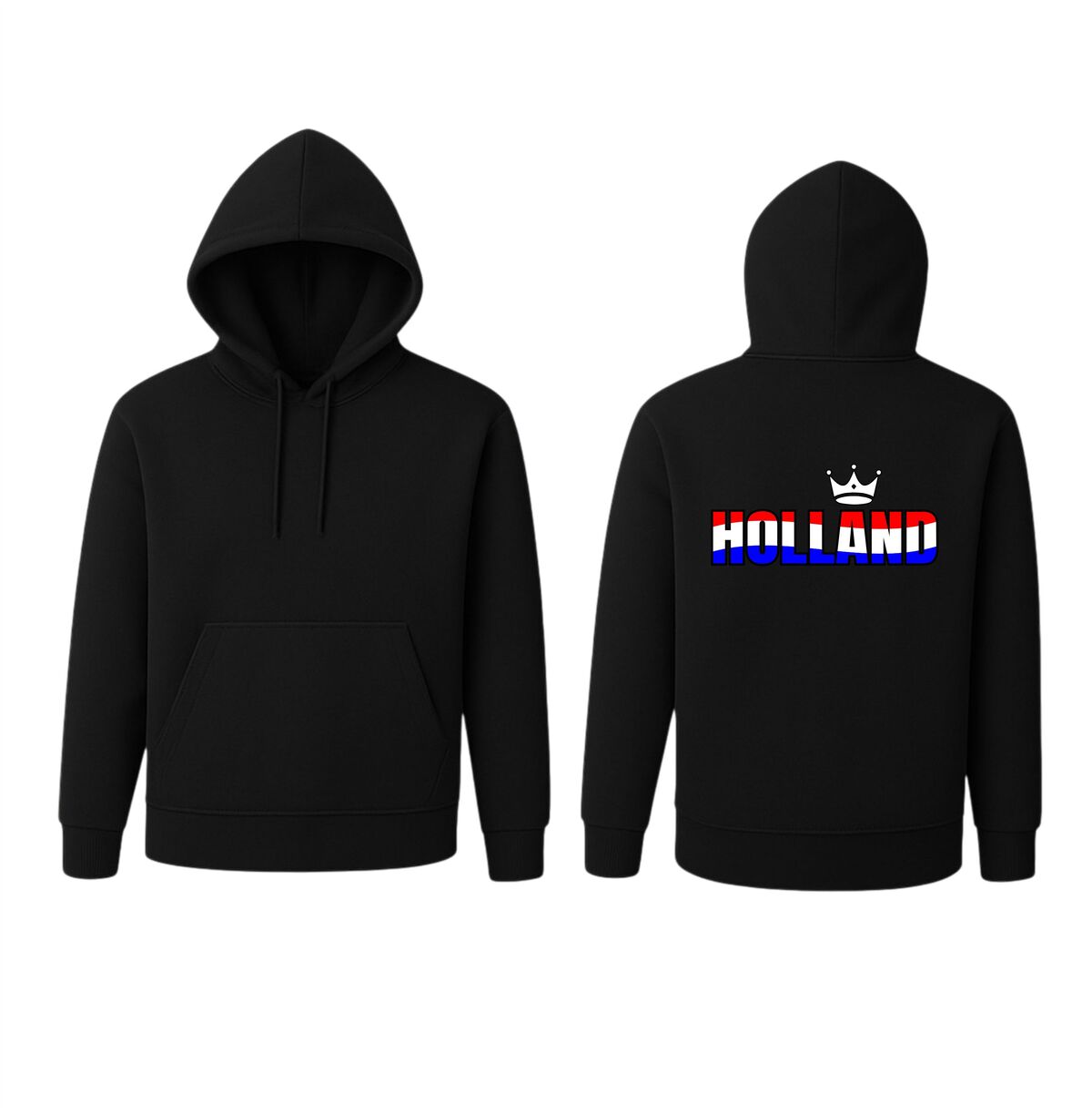 Holland hoodie met kroon rood wit blauw print supporterstrui EK WK en koningsdag