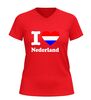 foto 10 I love Nederland v-hals t-shirt met rood Wit blauw hart Nederlands shirt