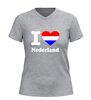 foto 11 I love Nederland v-hals t-shirt met rood Wit blauw hart Nederlands shirt