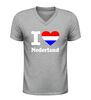 foto 5 I love Nederland v-hals t-shirt met rood Wit blauw hart Nederlands shirt