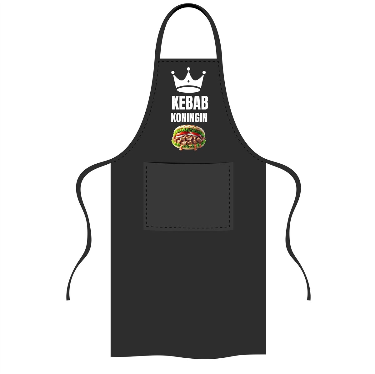 Keukenschort dames met tekst kebab koningin en kebab afbeelding origineel cadeau
