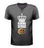 Koning kebab heren v-neck shirt humoristisch t-shirt met streetfood print