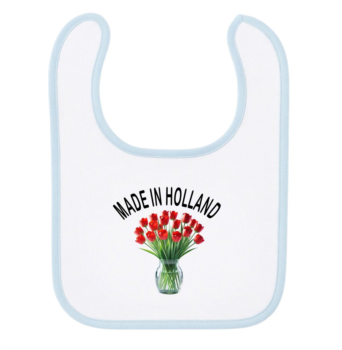 Made in Holland baby slab met bos tulpen Nederlands kraamcadeau