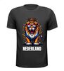 foto 1 Nederland leeuw t-shirt shirt met rood wit blauw opdruk voor EK WK  en koningsdag