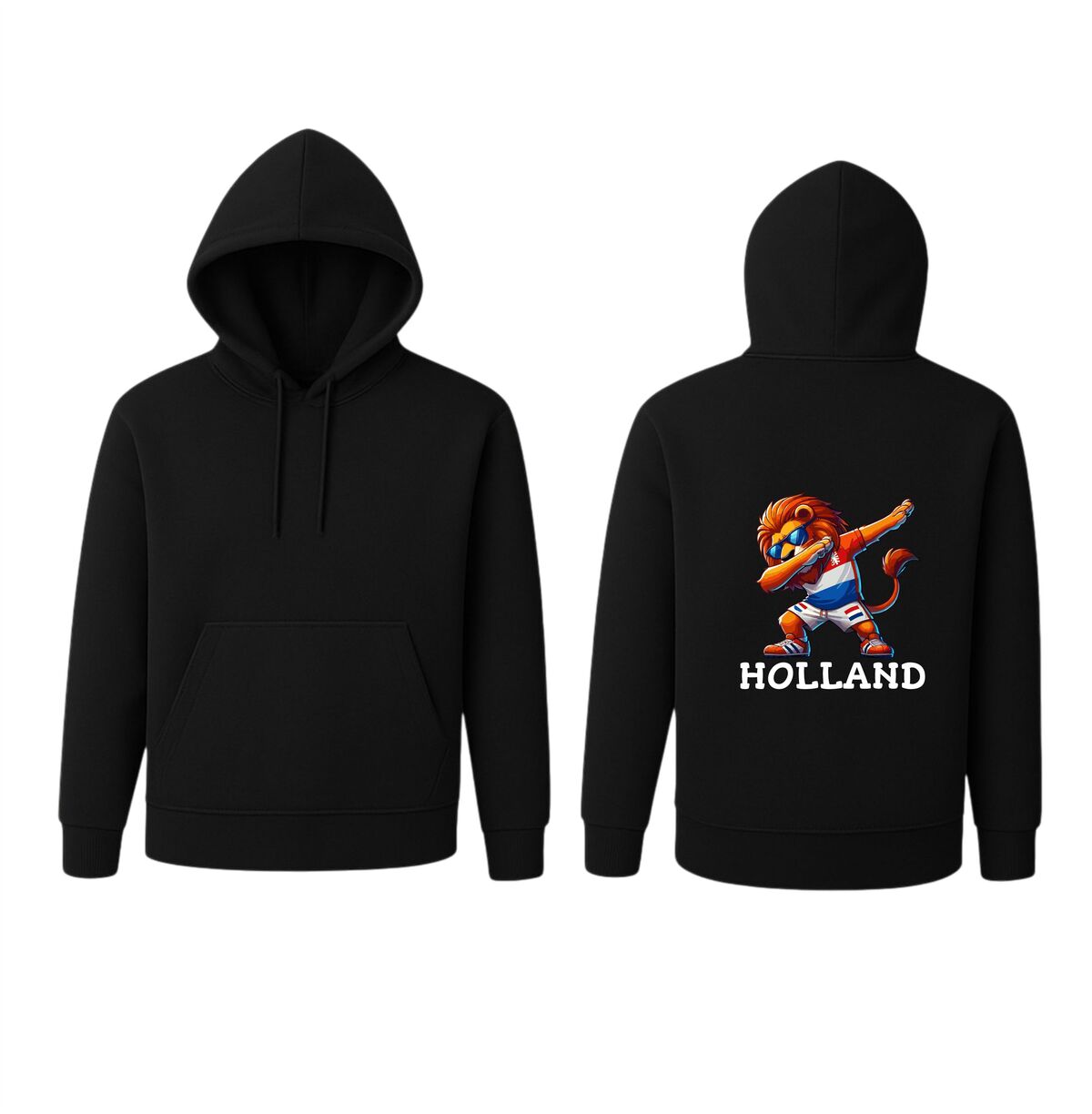 Oranje EK WK Hoodie unisex leeuw met dab beweging voetbal supporter & Koningsdag hoodie