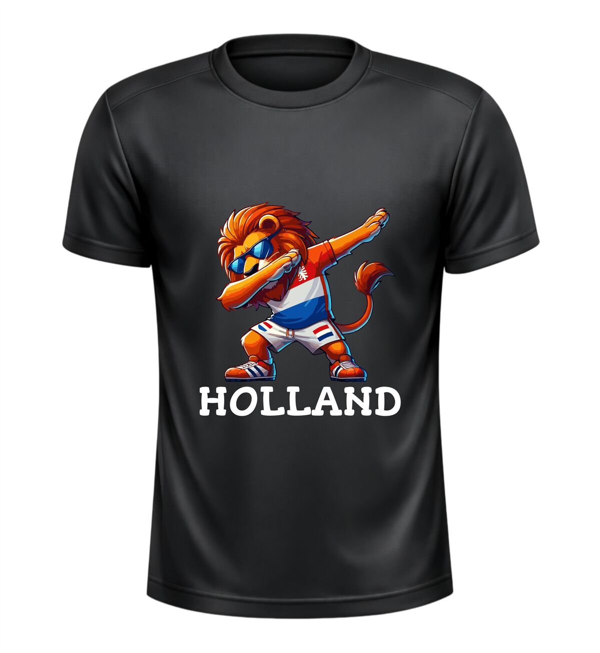 Oranje EK WK sportshirt leeuw met dab voetbal supporter shirt oranje