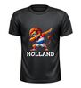 Oranje EK WK sportshirt leeuw met dab voetbal supporter shirt oranje