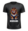 Oranje sportshirt met leeuw en tekst Nederland rood wit blauw design voor ek wk koningsdag