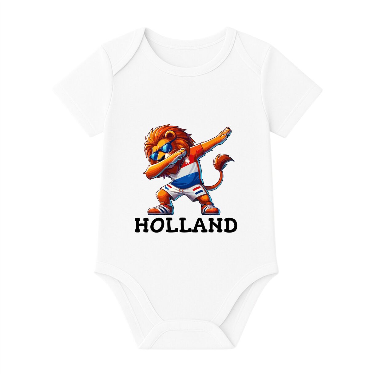 Romper met Nederlandse leeuw dab baby voetbal outfit ek wk en koningsdag