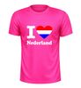 foto 6 Sportshirt i love Nederland  hart in rood wit blauw Holland fan shirt