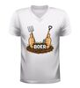 foto 6 Unisex v-hals shirt boer met hooivork en schep agrarisch t-shirt